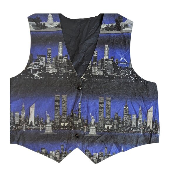 NYC Los Angeles Skylines Mens Vest Twin Towers XL - Picture 2 of 4